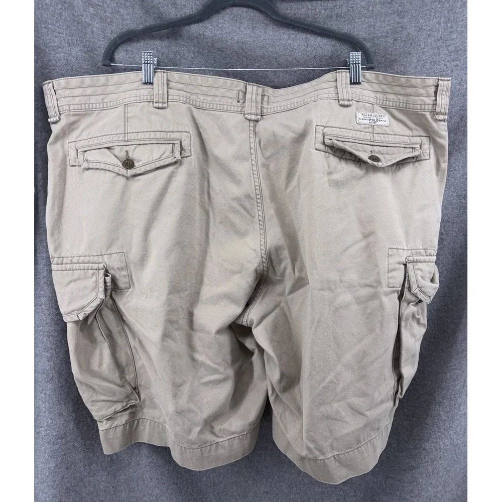 Polo Ralph Lauren Beige Khaki Cargo Shorts Men's 52B Big Y2K Baggy